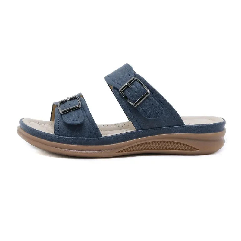 New Summer Shoes Women Flat Sandals Summer Holiday Fashion Brand Ladies Modern Sandals Blue Big Size 42 DX380