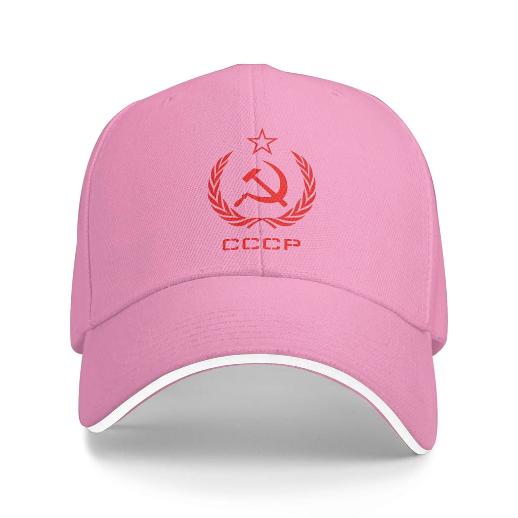 Russian USSR Soviet Union Hammer and Sickle CCCP Communist Baseball Cap Men Trucker Hat Summer Sunscreen Snapback Cap