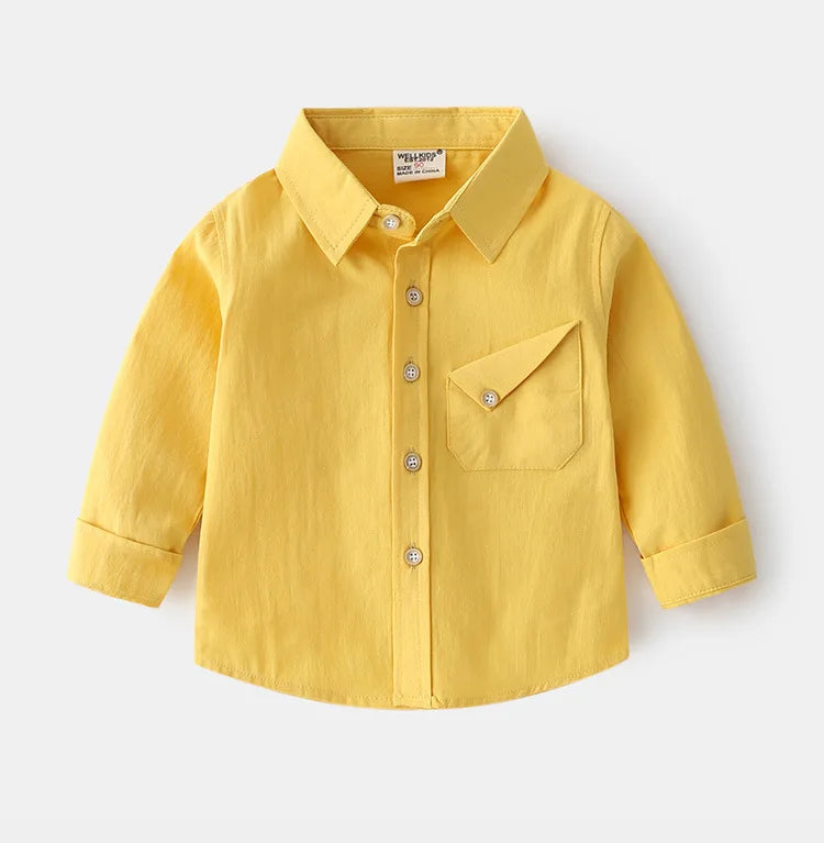 Children's Outerwear Shirt Spring and Autumn Fashion Long-sleeved Shirt Soft Casual Long-sleeved Thin Shirt