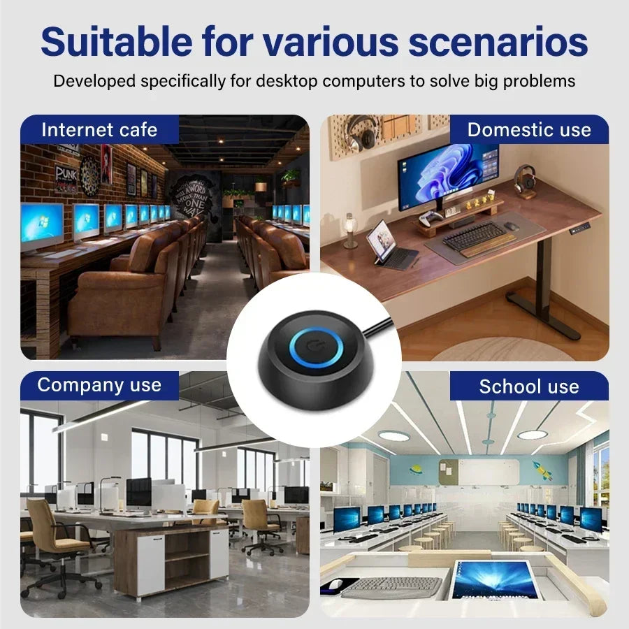 1.8M Computer Desktop Key Switch Desktop Host External Start Power On/Off Button Extension Cable Startup Switch For Home Office