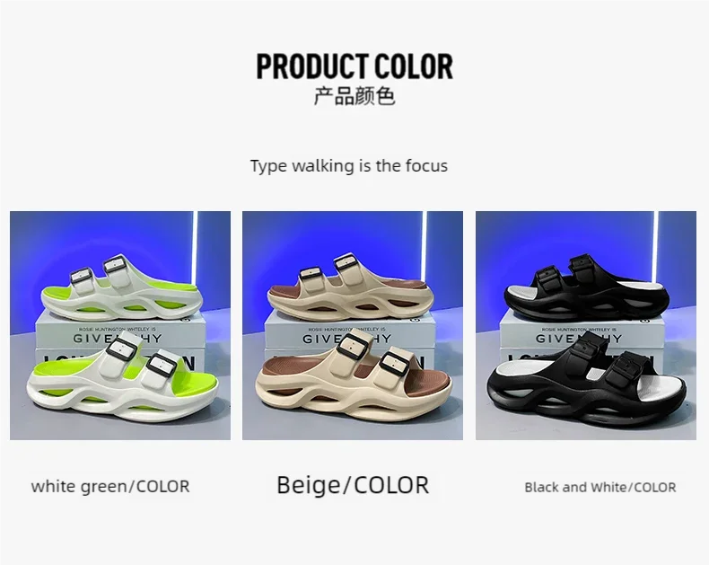 Slippers summer new breathable men's casual outdoor beach shoes classic slippers soft-sole non-slip comfort thick-sole sandals