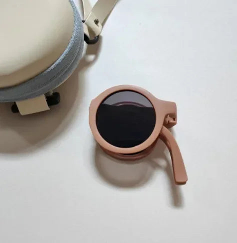 Foldable Kids Sunglasses Girls Boys Cute Round Sun Glasses Children Street Beat Eyeglasses Baby Shades Eyewears UV Protection