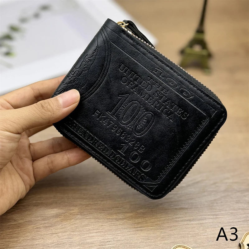 1Pcs Men's Business Wallet Men's Wallets With 100 US Dollar PatternWallet Male Leather Walet Mountaineering Bag Christmas Gifts