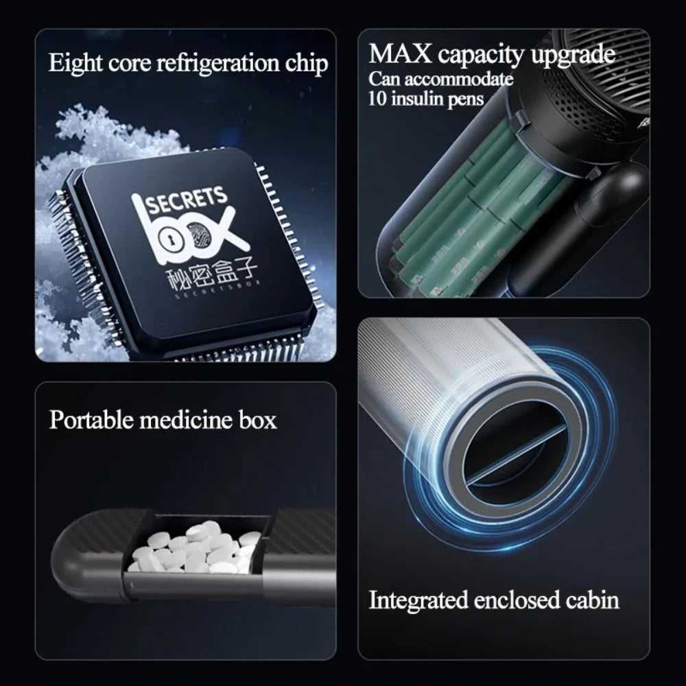 Rechargeable Insulin Refrigerated Cup Portable Design Large Capacity Medicine Refrigerator Cup LCD Digital Display