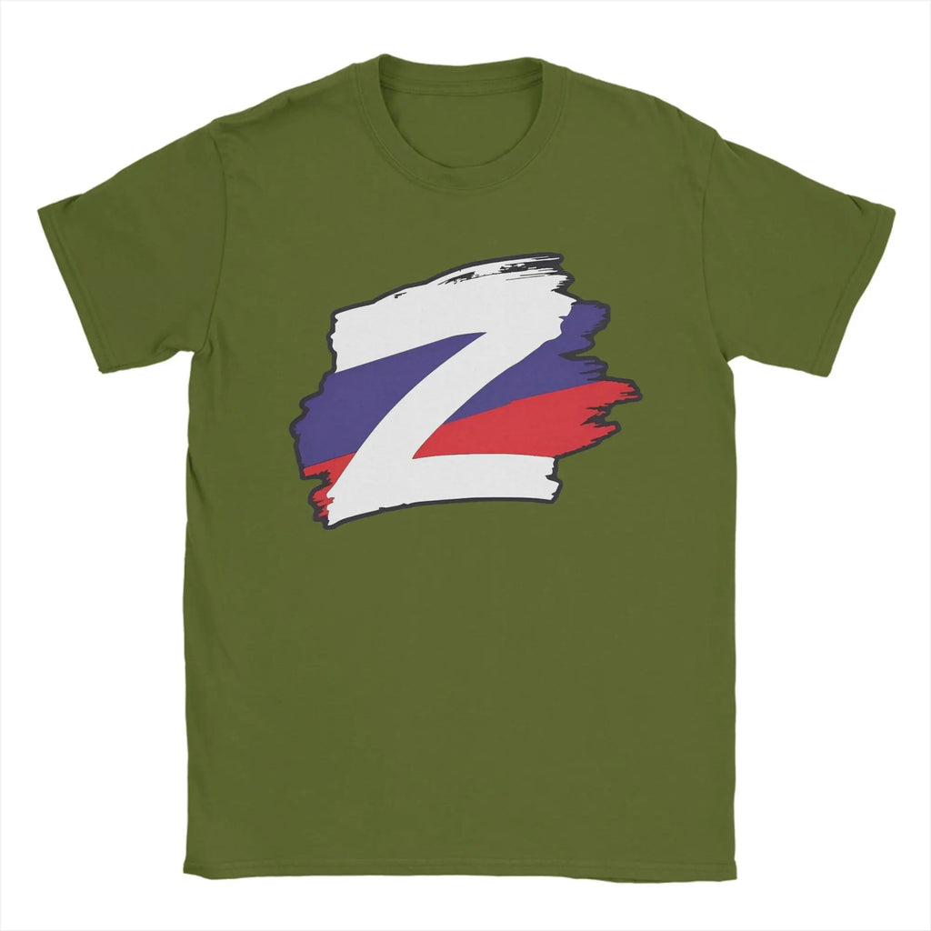 Men T-Shirts Russian Z Peace Unite Funny Cotton Tees Short Sleeve  T Shirts Crew Neck Clothing Gift Idea