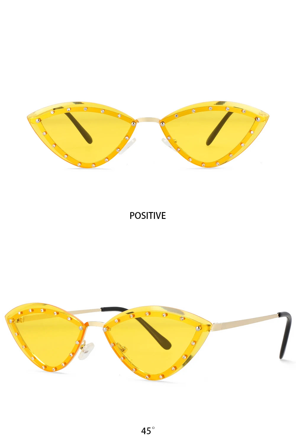 55554 Luxury Rimless Sunglasses Women Diamond  Triangular Sun Glasses Brand Designer Shades Uv400 Fashion Eyewear