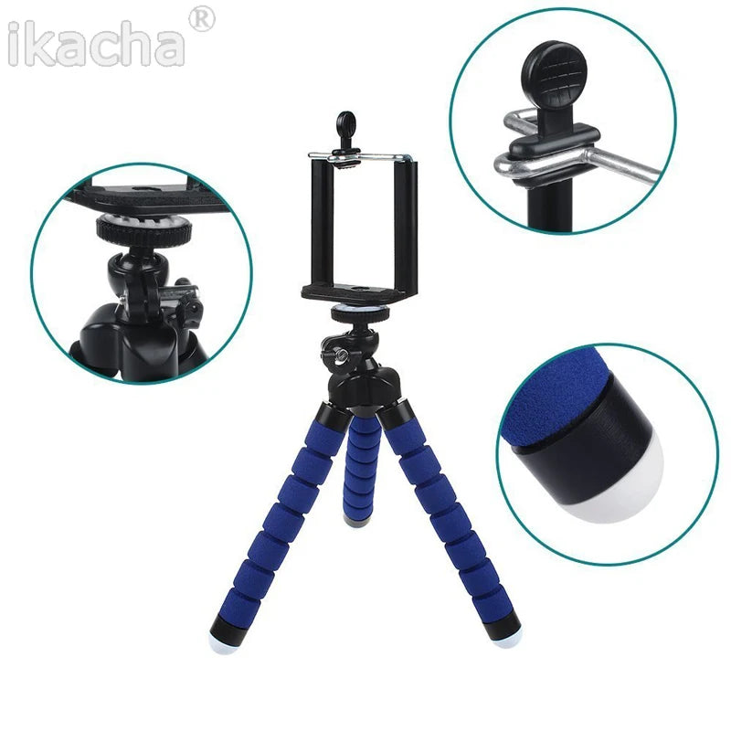 Tripod for Phone Flexible Sponge Octopus Mini Tripod for IPhone Mini Camera Tripod Phone Holder Clip Stand