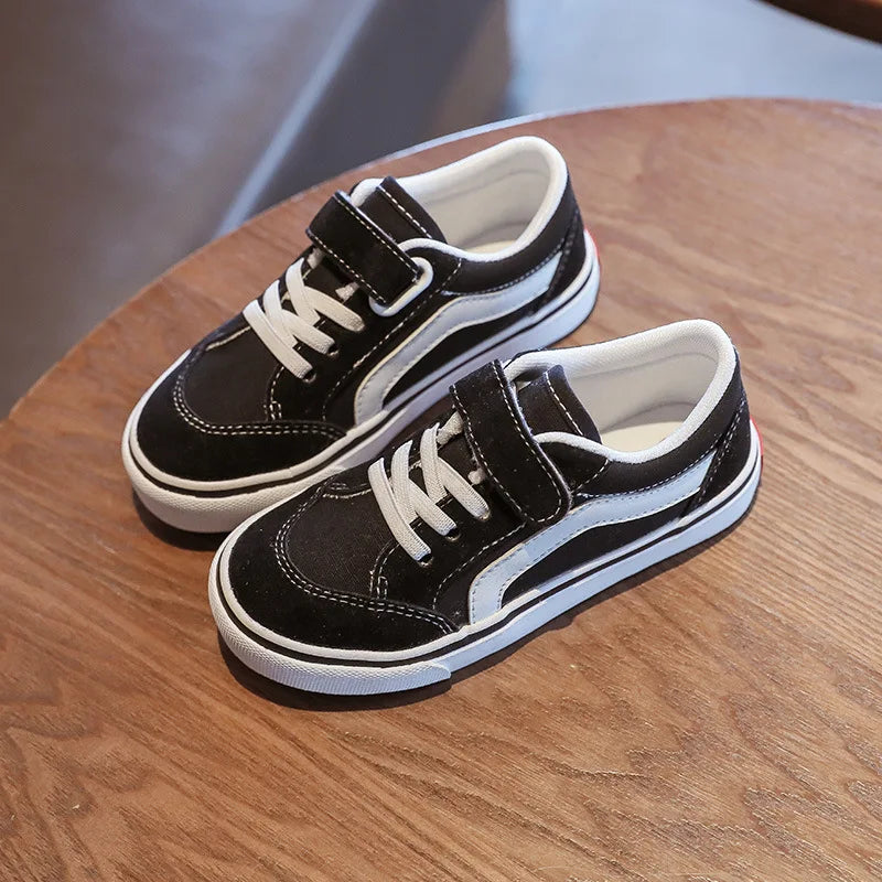 Kid's Canvas Shoes Boys Board Shoes New Net Red Low Gang Middle and Large Children Baby Girls Board Shoes Parent-Child Shoe