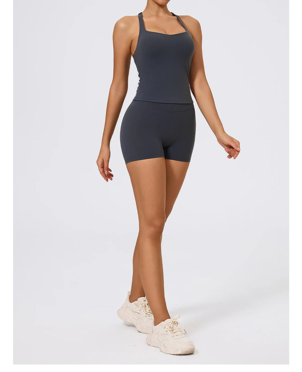 Hearuisavy Woman's Push Up Sports Vest I-Back Strap Design Gym Sportswear Breathable Quick Dry Fitness Top Running Yoga Tank Top