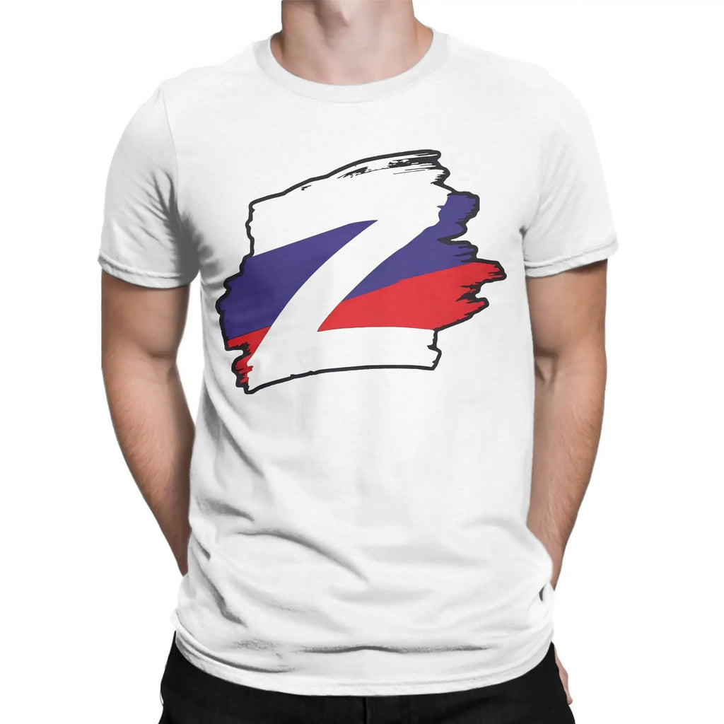 Men T-Shirts Russian Z Peace Unite Funny Cotton Tees Short Sleeve  T Shirts Crew Neck Clothing Gift Idea