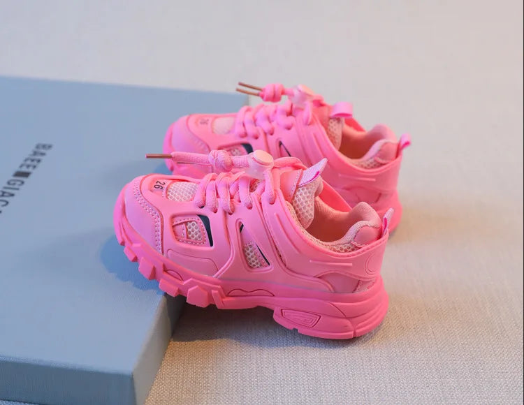 Spring Children New Sports Shoes Boys Girls Fashion Clunky Sneakers Baby Cute Candy Color Casual Shoes Kids Running Shoes