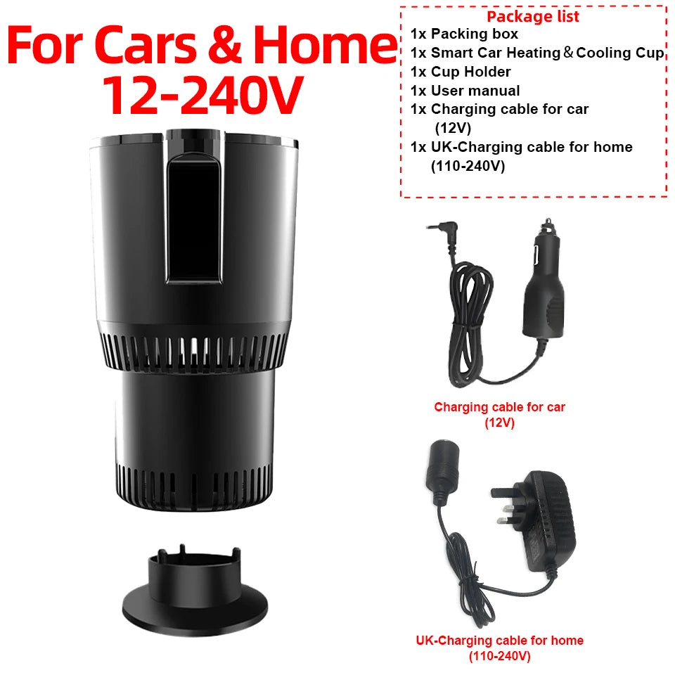 Car Hot and Cold Cup Fast Cooling Heating Cup 2 in 1 Four Seasons Universal Smart Car Cooling Cup Optional Home Adapter