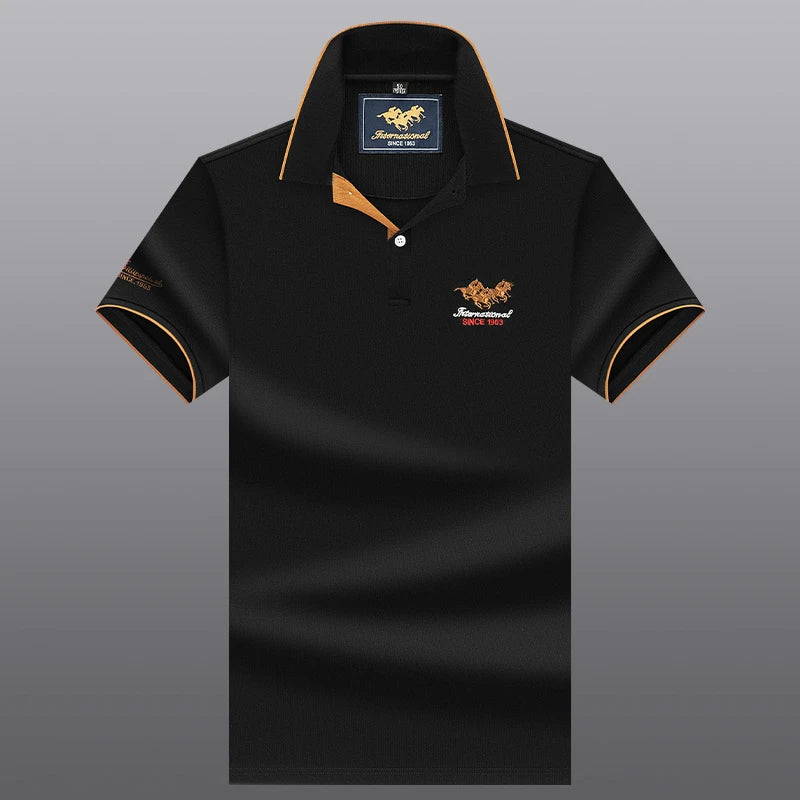 High quality 100 short-sleeved POLO shirt Men's