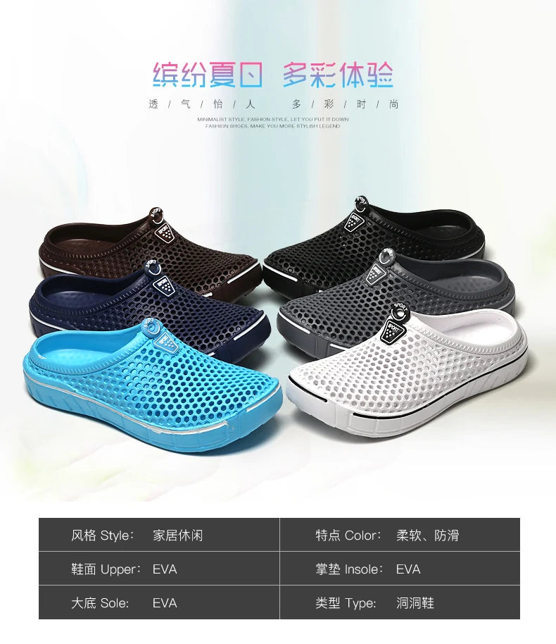 Men Sandals Summer Comfortable Outdoor Beach Shoes Men Slip on Garden Clogs Casual Water Shower Slippers Unisex Shoes