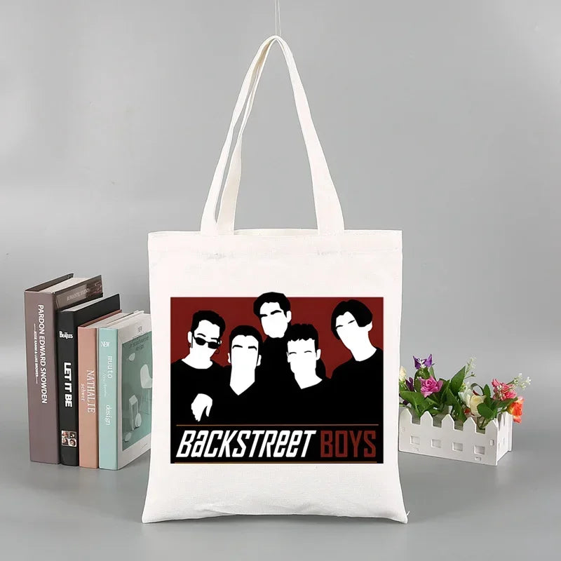 Backstreet Boys World BSB Music Band Ulzzang Shopping Bag Grocery Handbag Bolsas De Tela Tote Bolsa Shopping Bag Tote Fabric