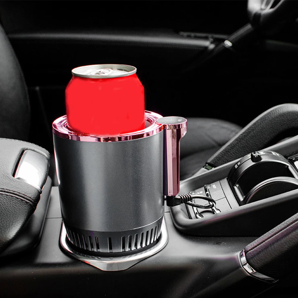 12V Car Office Cup Warmer Cooler with Temperature Display 2 In 1 Smart Beverage Mug Holder Car Smart Hot Cold Cup Drinks Holder