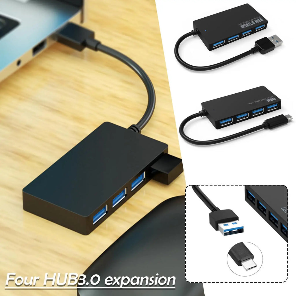 4 USB Port Hub 3.0 Multi USB Splitter3.0 2.0 For Pro PC Hub USB 3 0 Expander USB Power Adapter Pc Accessorie Y6A4