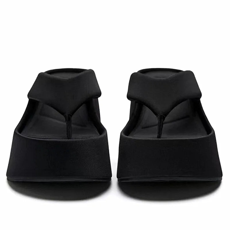 Summer Platform Women Slippers Female Outdoor Clip Toe Slip on Shoes Ladies Wedges Party Slides High Heels Sandalias Mujer