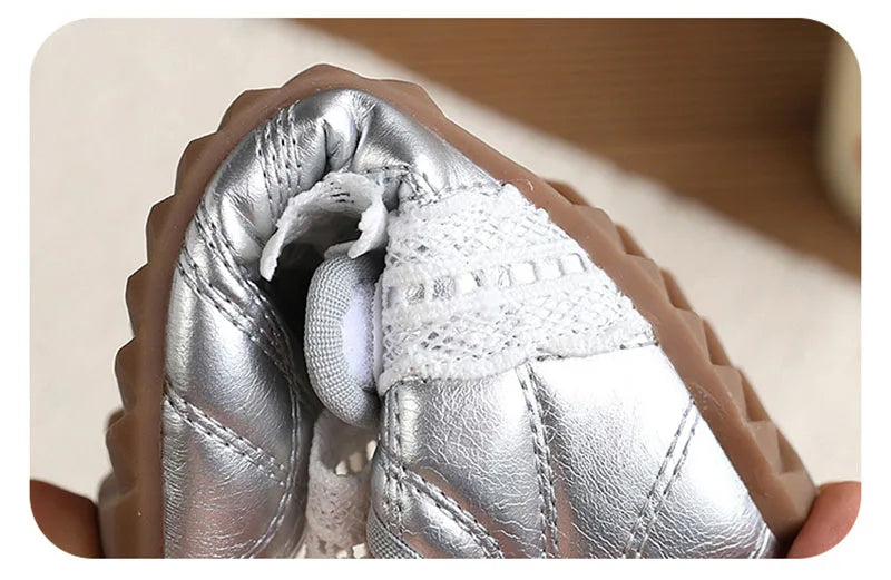 26-30 Size New Summer Kids Leather Shoes Korean Cute Lace Children Soft Soled Shoes Solid Color Thin Girls Nude Shoes