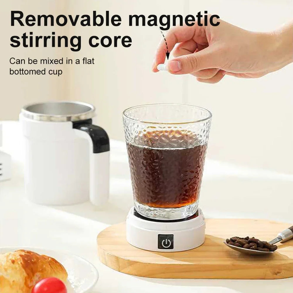 USB Automatic Detachable Mixing Coffee Cup Intelligent Temperature Measuring Rechargeable Mug Warm Coaster Magnetic Stirring Cup