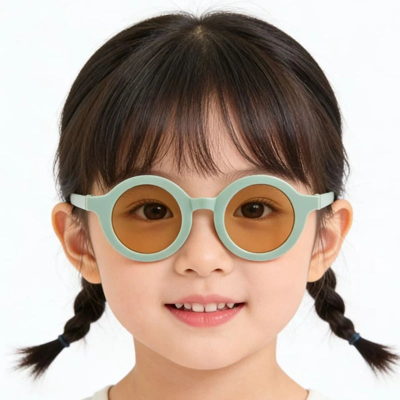 Kids Sunglasses Inset Style Round Frame Boys Girls Baby Sunglasses Children's Sun Shading Sun Protection UV400 Gafas De Sol
