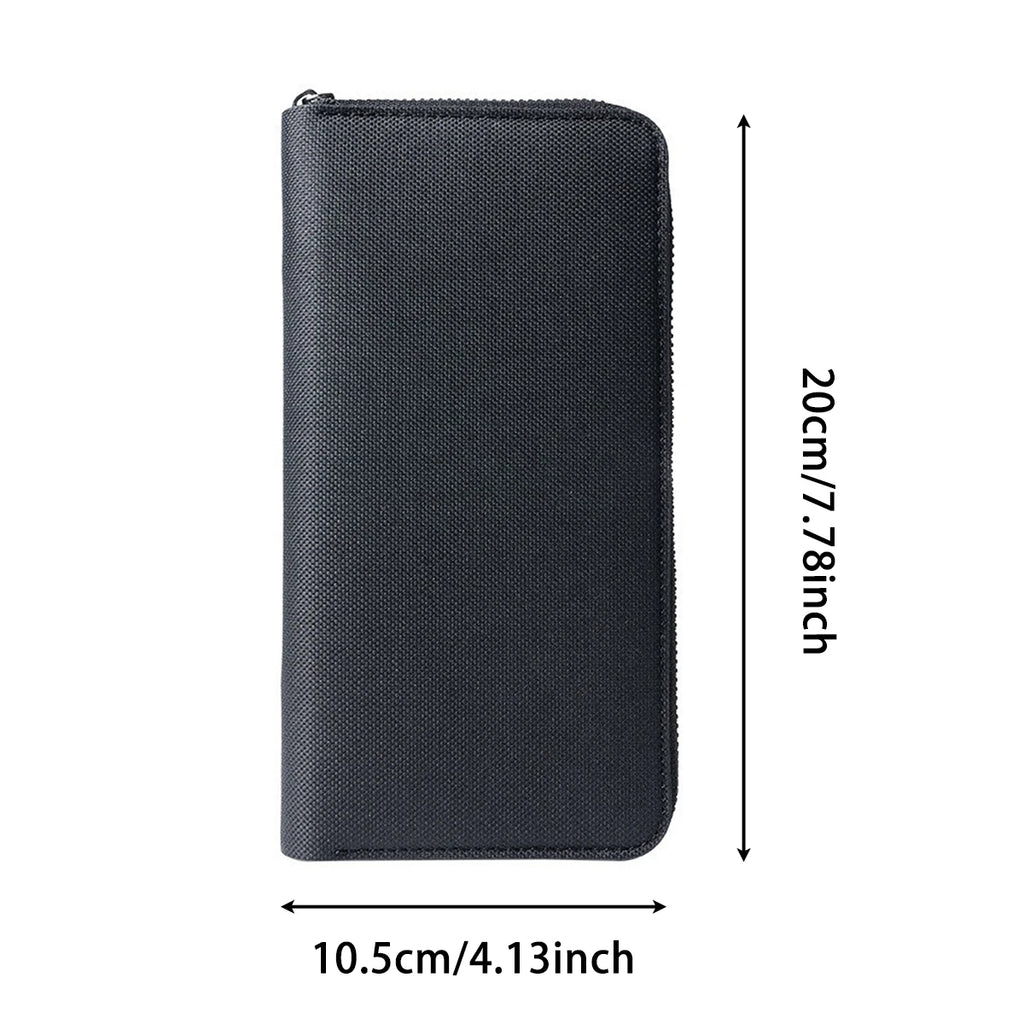 Men Long Wallet Large Capacity Multiple Card Slots Canvas Zippered Purse Business Handbag Card Holder Wallet Coin Bag