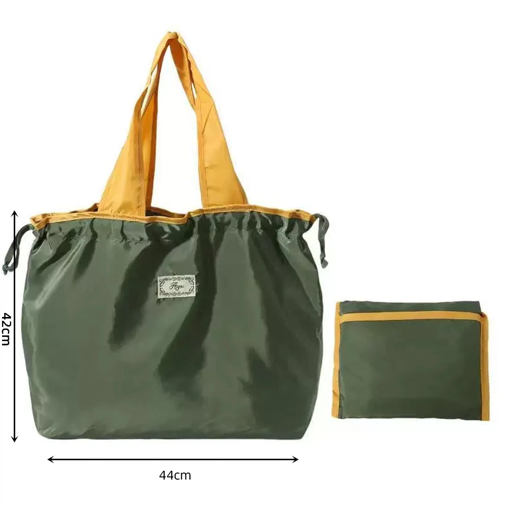 Portable Shopping Bags for Supermarket Waterproof Folding Bag Shopper Large Capacity Female Fashion Shoulder bag Casual Tote Pou