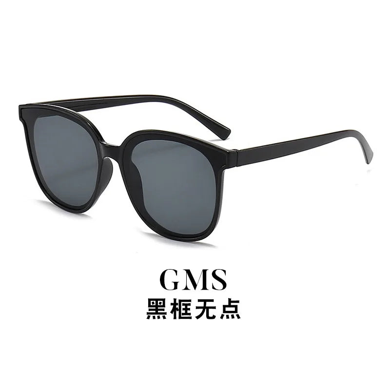 New Gm Sunglasses with Large Frames That Make the Face Look Smaller, Korean Style Trendy Ins Black Frame Internet Celebrity Style Street Style Popular Sunglasses for Women