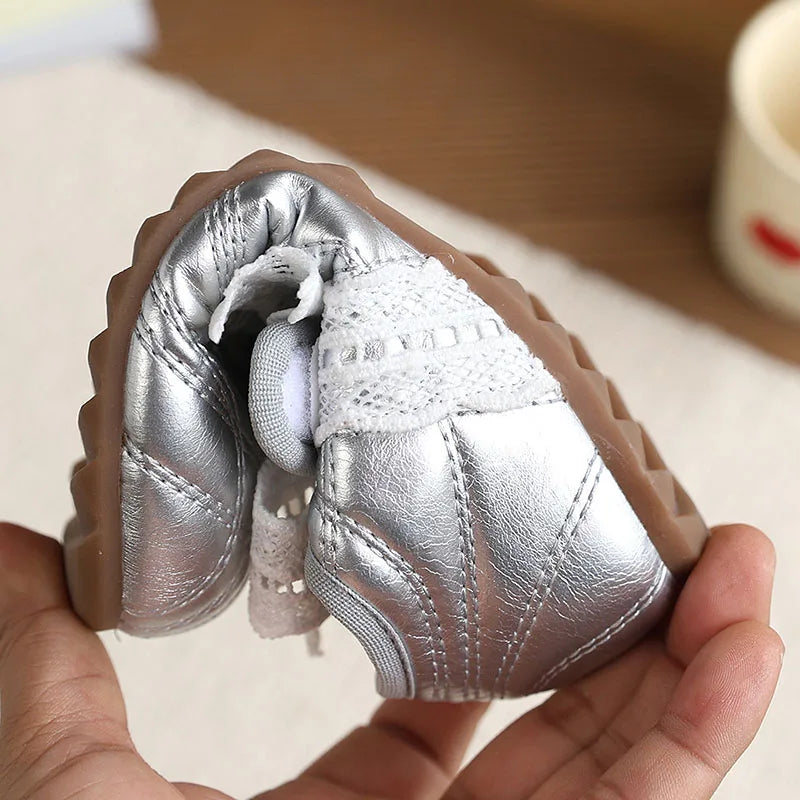 26-30 Size New Summer Kids Leather Shoes Korean Cute Lace Children Soft Soled Shoes Solid Color Thin Girls Nude Shoes
