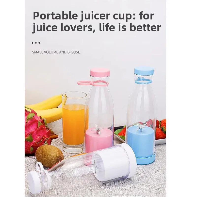 Electric Juicer Cup - Cute Manual Wine Bottle Juicer Cup - Portable Small Carry-On 6-Head Rechargeable Cup For Juicing