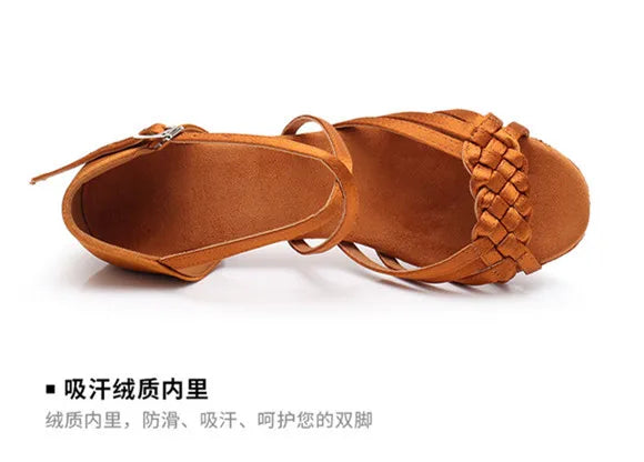 Kids Dance Shoes Girls Sandals Children Ballroom Tango Salsa Latin Dance Low Heel Shoes for Girls Children