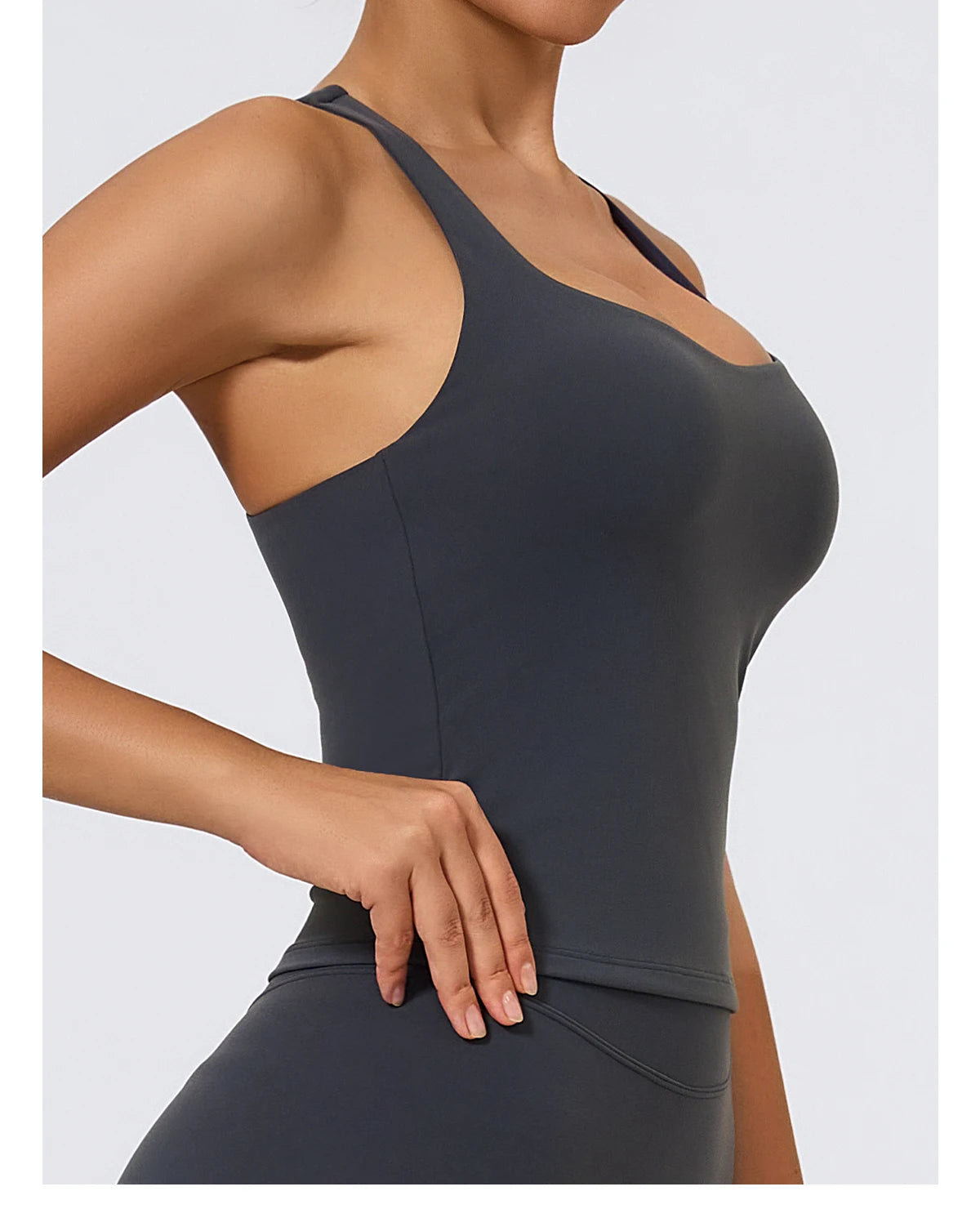 Hearuisavy Woman's Push Up Sports Vest I-Back Strap Design Gym Sportswear Breathable Quick Dry Fitness Top Running Yoga Tank Top