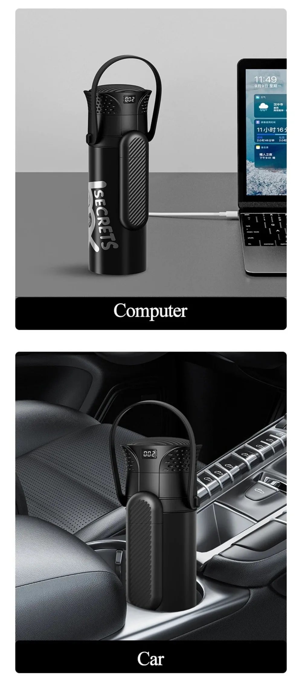 Rechargeable Insulin Refrigerated Cup Portable Design Large Capacity Medicine Refrigerator Cup LCD Digital Display