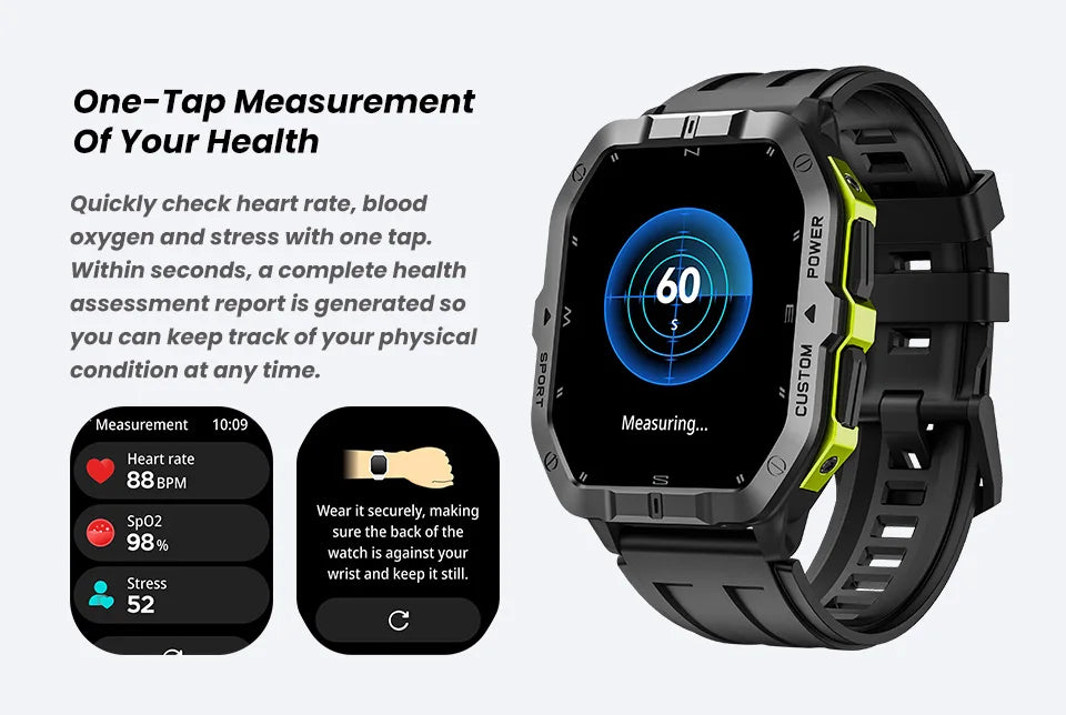 Smart Watch For Men Women Built-in GPS&Compass Barometric Altimeter ST six-axis sensor Altimeter Health Monitoring SOS Function