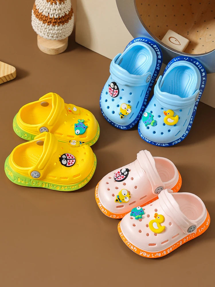 Kid Garden Shoes Sandals Summer Boys Girls Baby Baotou Sandal Infantil Soft Plastic Cute Cartoon Antiskid Casual Bathe Slippers