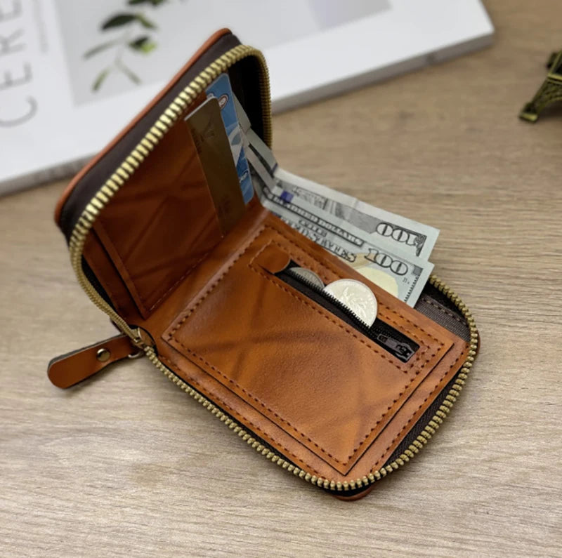 1Pcs Men's Business Wallet Men's Wallets With 100 US Dollar PatternWallet Male Leather Walet Mountaineering Bag Christmas Gifts
