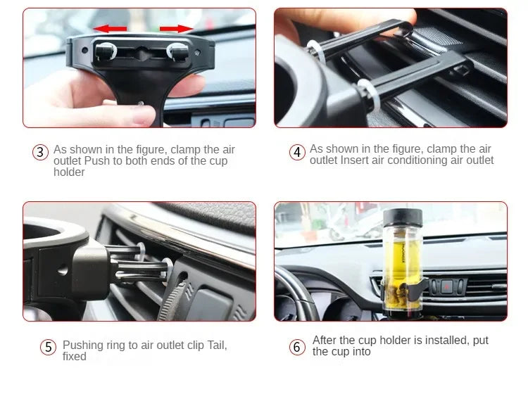 Hot selling car air outlet cup holder, multifunctional beverage cup holder for cars, cup holder
