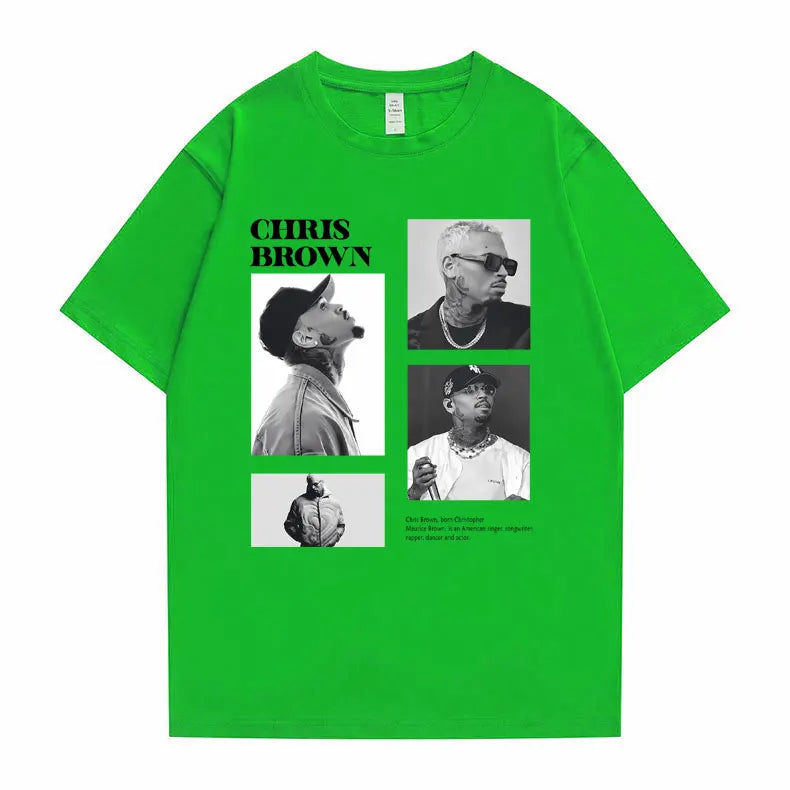 Pop Singer Chris Brown Graphic Print T Shirt Men Women