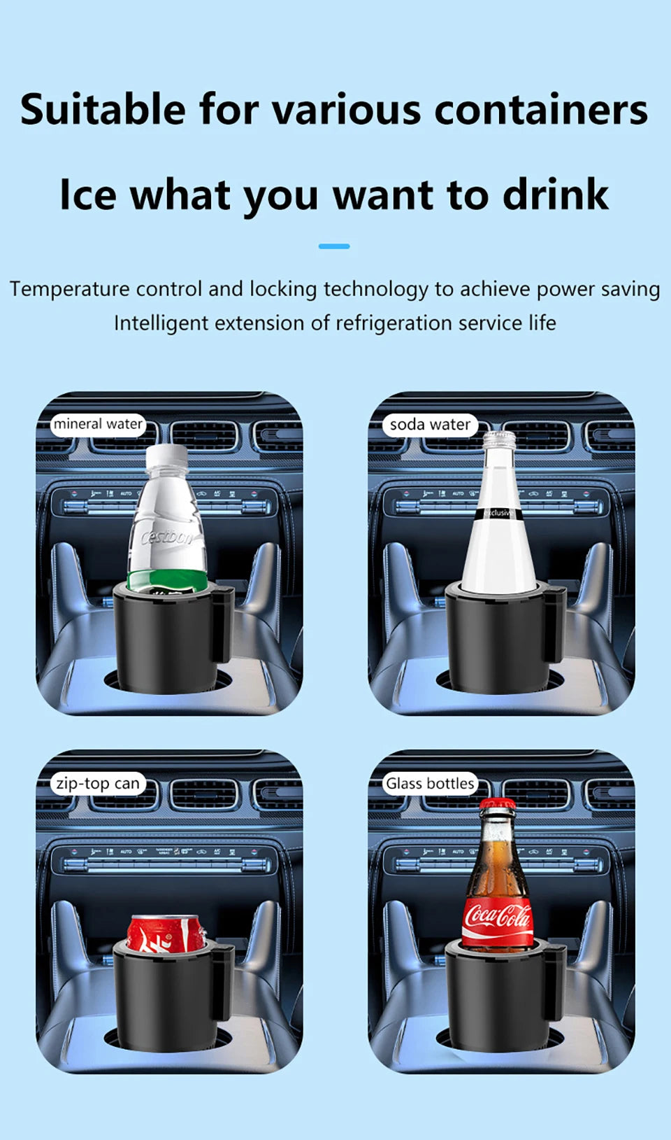 Car Hot and Cold Cup Fast Cooling Heating Cup 2 in 1 Four Seasons Universal Smart Car Cooling Cup Optional Home Adapter