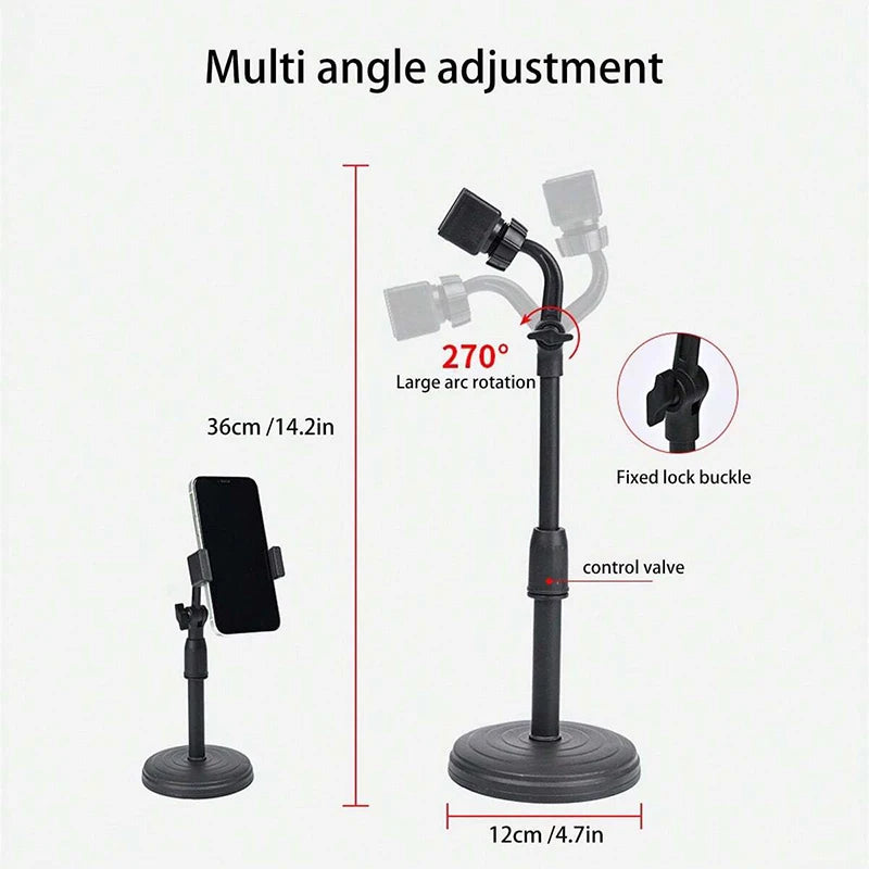 Multifunctional Mobile Phone Bracket Adjustable Height Live Broadcast Holder Telescopic Portable Phone Stand For iPhone Xiaomi