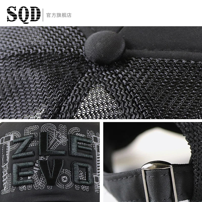 High top hat for men, sunshade and sun protection baseball cap, summer mesh breathable men's truck cap