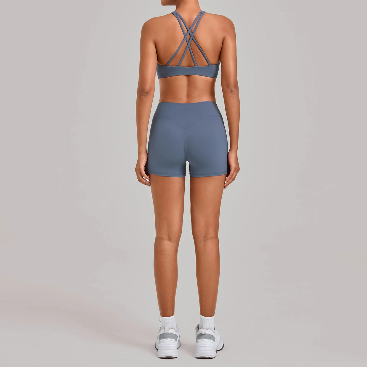 Gym Workout Clothing Detachable Chest Pad Cross Back Vest Yoga Shorts Sets Tight Quick-Dry Fitness Sports Shorts Suits for Women