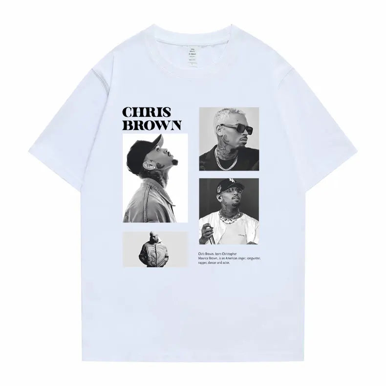 Pop Singer Chris Brown Graphic Print T Shirt Men Women