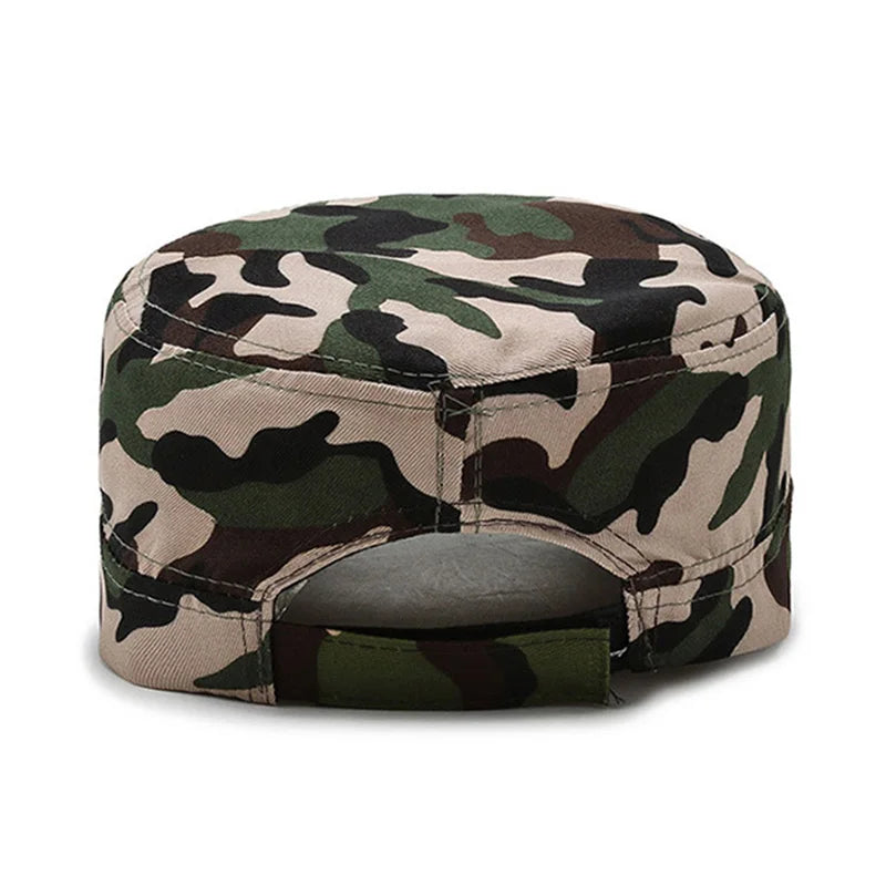 Camouflage Flat Cap Snapback Hat Adjustable Classic Fashion Soldier Sunshade Sun Hats Summer Hunting Hiking Outdoor Sun Caps