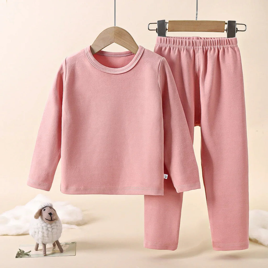 Children's Home Clothing Children's Underwear Set New Baby  Autumn Pajamas Boys' Warm Girls Loungewear Comfortable Velvet Cotton