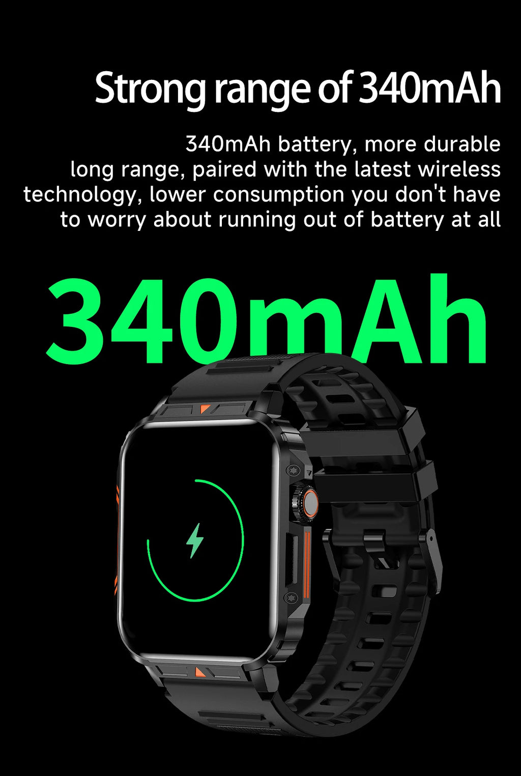 New Smartwatch 1.95 Inch Screen Health Monitoring Watches Android IOS IP68 Waterproof  Sport Fitness Smart Watch For Men Women