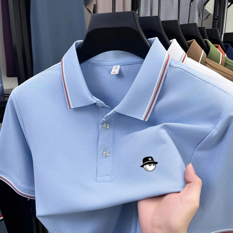 luxurious printed men's polo shirt