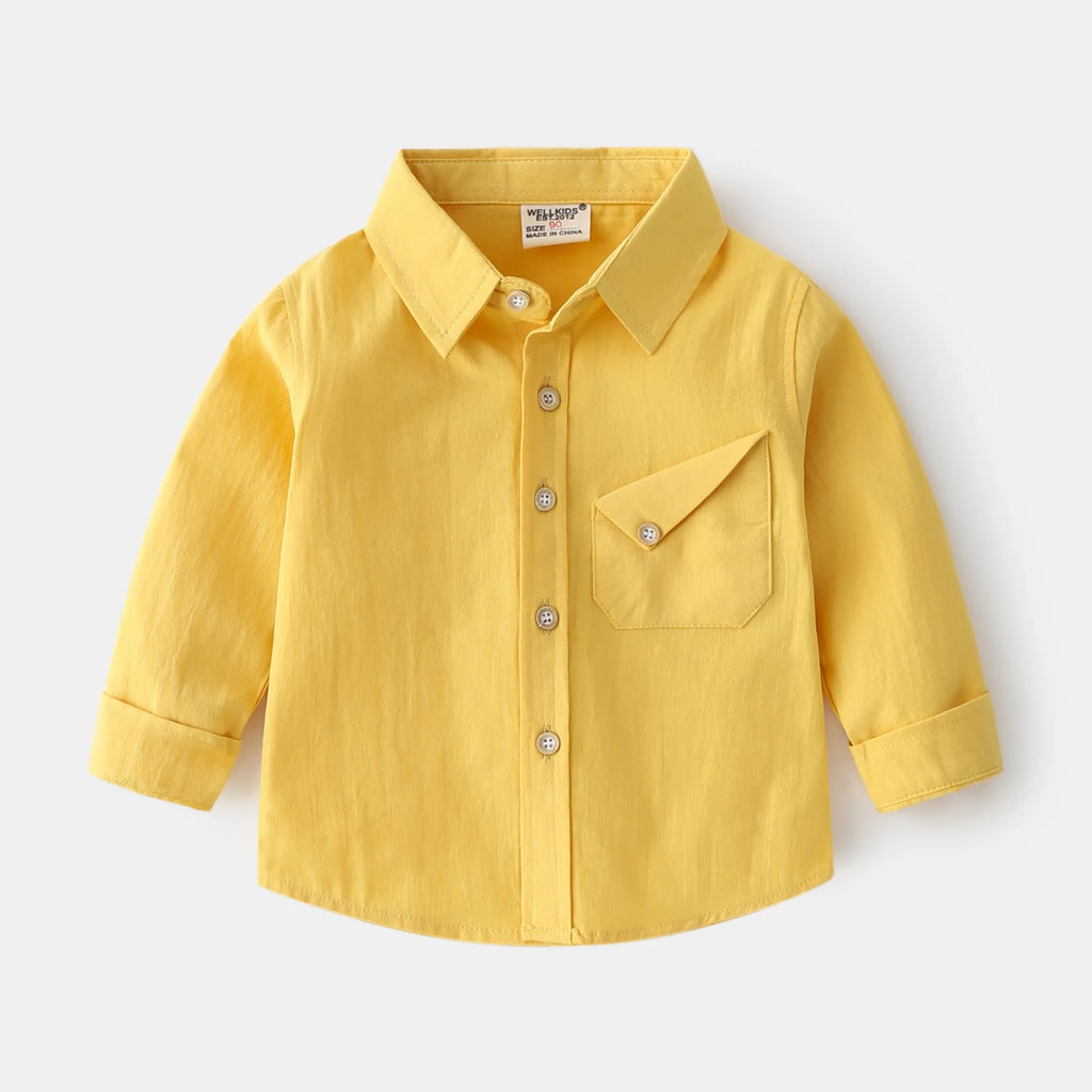 Children's Outerwear Shirt Spring and Autumn Fashion Long-sleeved Shirt Soft Casual Long-sleeved Thin Shirt