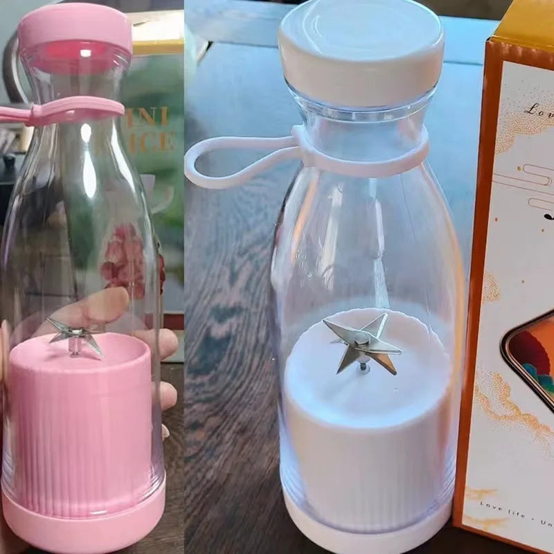 Electric Juicer Cup - Cute Manual Wine Bottle Juicer Cup - Portable Small Carry-On 6-Head Rechargeable Cup For Juicing