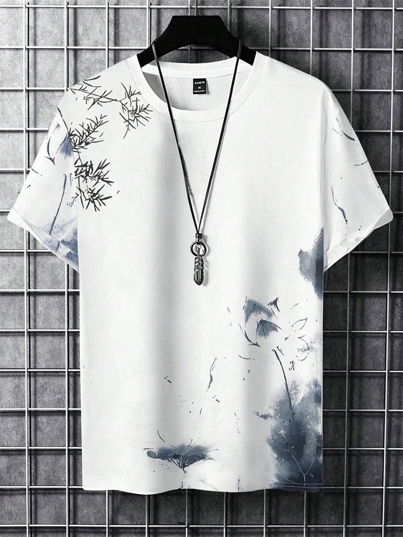 Simple Fashion Ancient Style T Shirts For Men Summer Trendy Crew Neck 3D Printed T-Shirts Loose Streetwear Harajuku Kids Tees